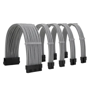 Light Gray_001_KOZYFOX Sleeve Extension Power Supply Cable Custom Mod Braided Cable Kit with Combs, 18AWG ATX, 1 x 24P (20+4), 2 x 8P (4+4) CPU, 2 x 8P (6+2) GPU Set, 11.8 inch 30cm