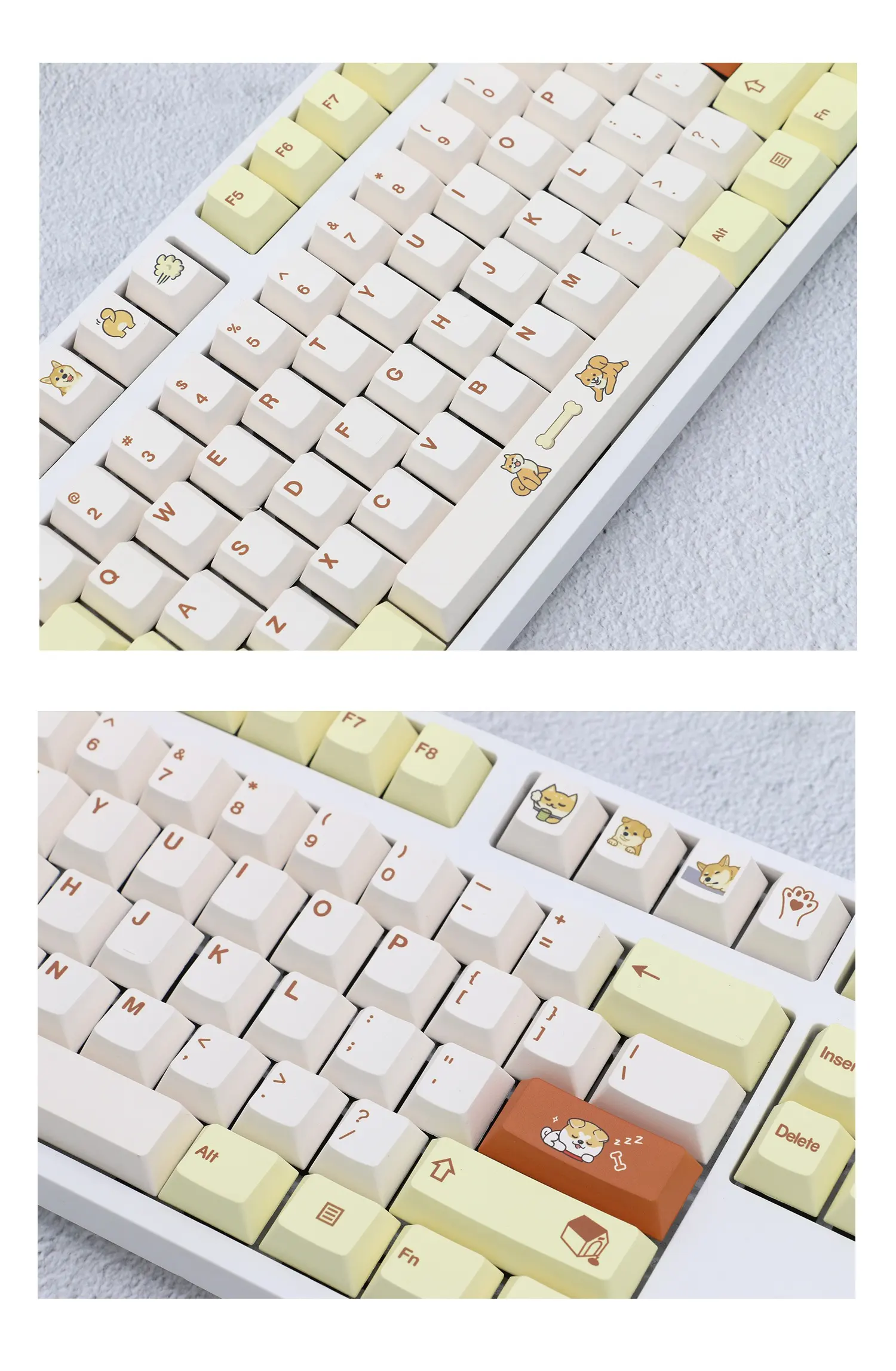 Shiba Inu Keycaps Mechanical Keyboard Keycaps Dye Sub PBT Keycaps 150 Pcs Details 02